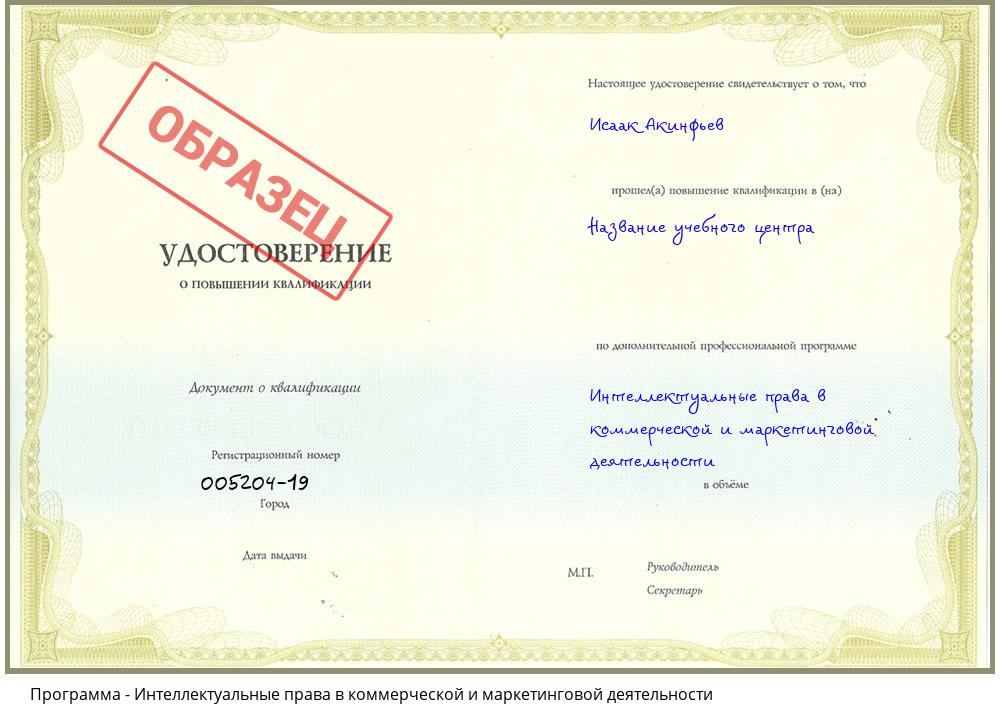 Интеллектуальные права в коммерческой и маркетинговой деятельности Краснотурьинск