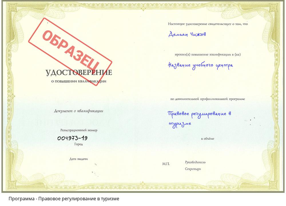 Правовое регулирование в туризме Краснотурьинск