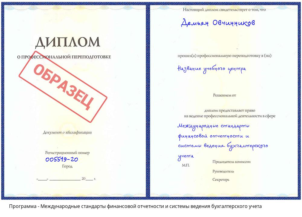 Международные стандарты финансовой отчетности и системы ведения бухгалтерского учета Краснотурьинск