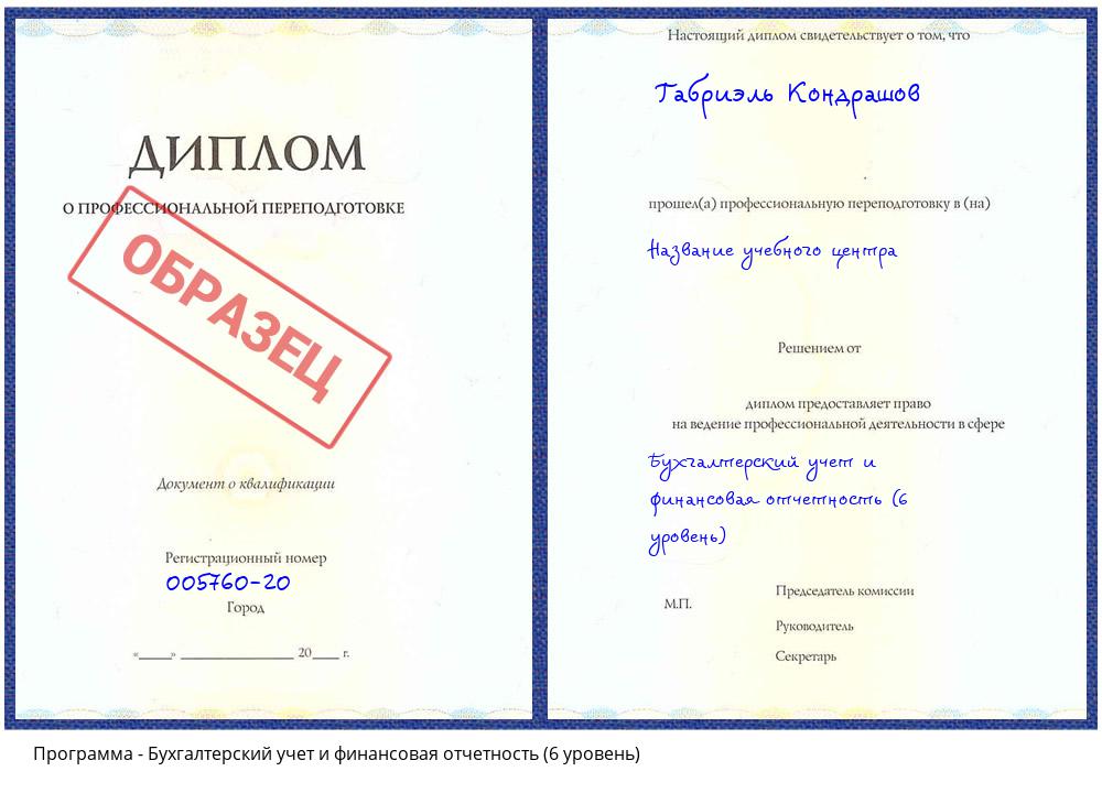 Бухгалтерский учет и финансовая отчетность (6 уровень) Краснотурьинск