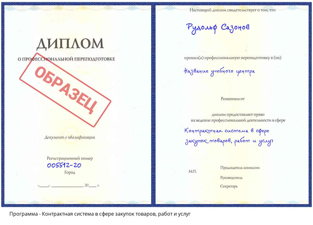 Контрактная система в сфере закупок товаров, работ и услуг Краснотурьинск
