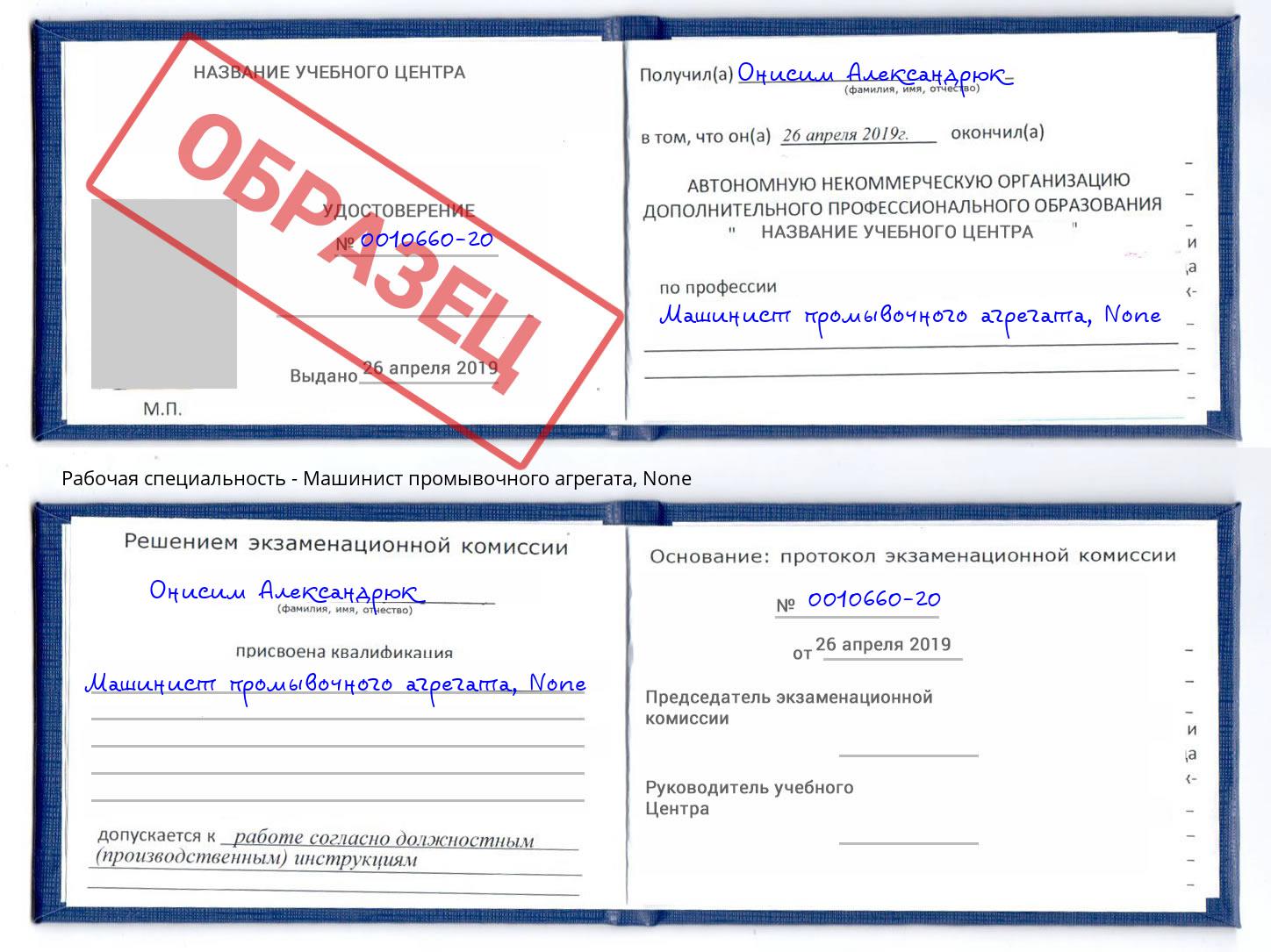 корочка None Машинист промывочного агрегата Краснотурьинск